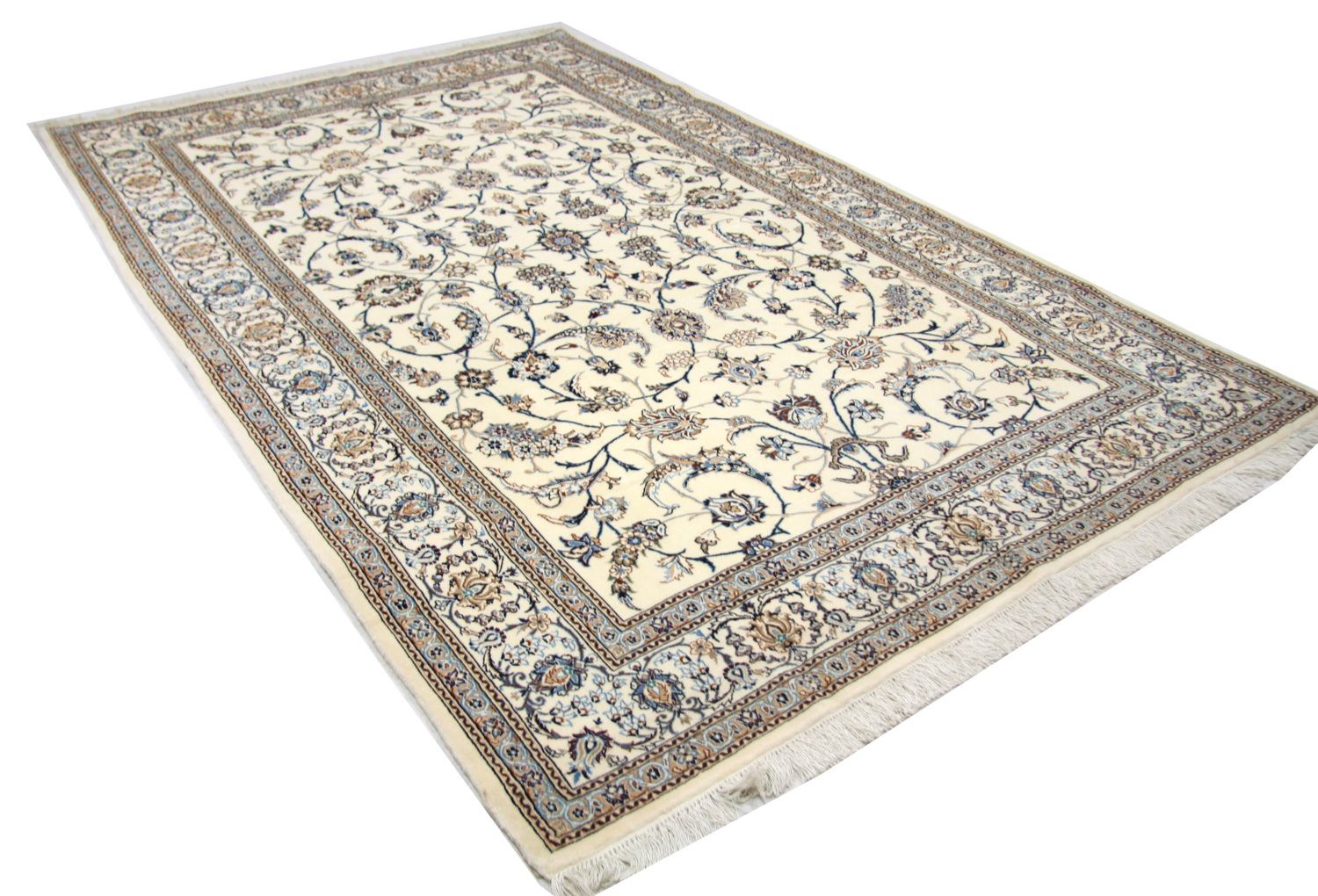 Tapis persan - Nain - Premium - 253 x 165 cm - blanc naturel
