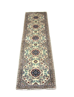 Tapis de couloir Tapis persan - Isfahan - Premium - 305 x 80 cm - beige