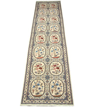 Tapis de couloir Tapis persan - Nain - Premium - 400 x 96 cm - blanc naturel