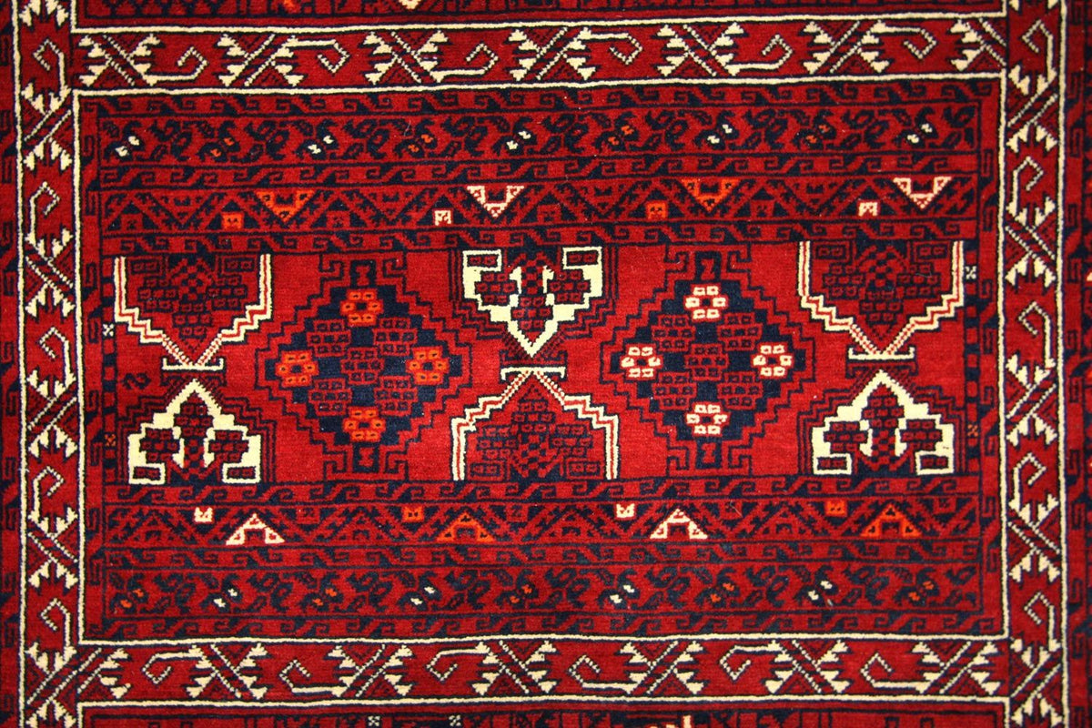 Tapis afghan - 250 x 166 cm - rouge