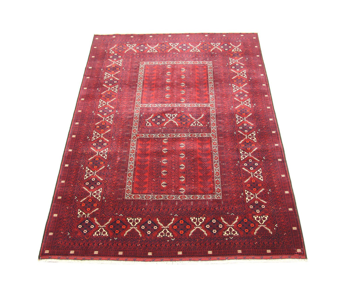 Tapis afghan - 235 x 161 cm - rouge