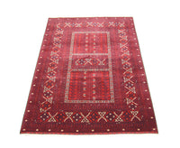 Tapis afghan - 235 x 161 cm - rouge