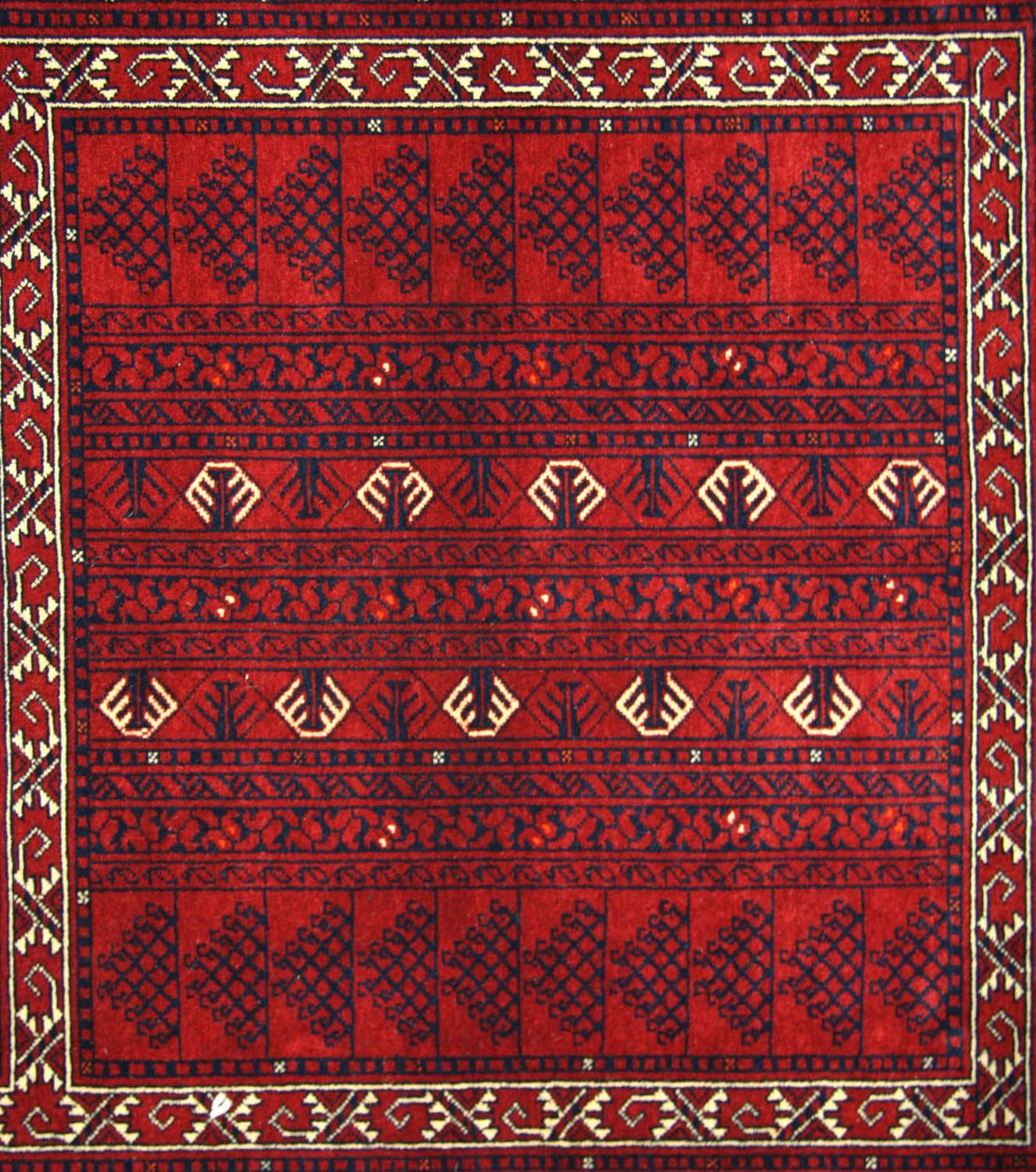 Tapis afghan - 235 x 161 cm - rouge