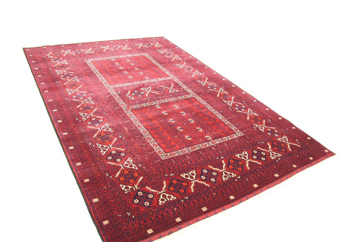 Tapis afghan - 235 x 161 cm - rouge