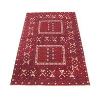 Tapis afghan - 250 x 157 cm - rouge