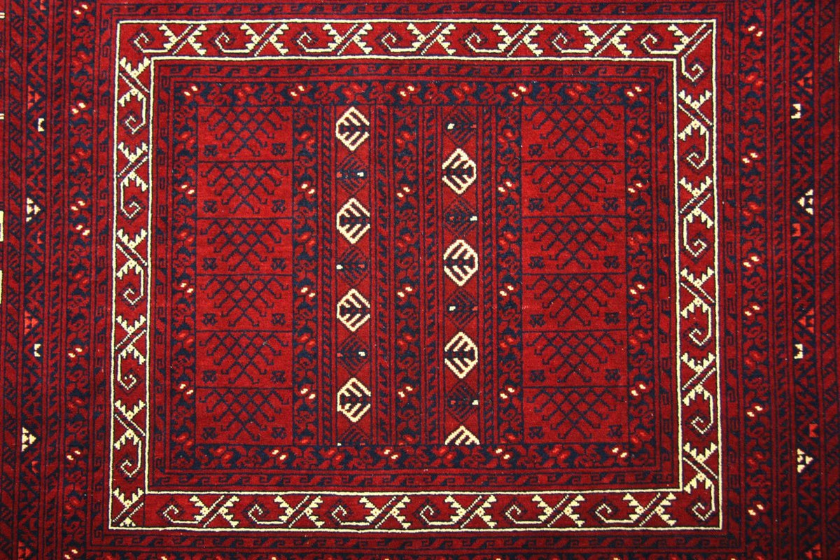 Tapis afghan - 250 x 157 cm - rouge