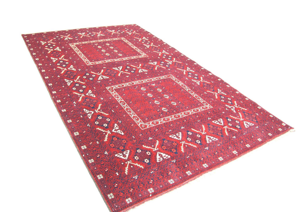 Tapis afghan - 250 x 157 cm - rouge