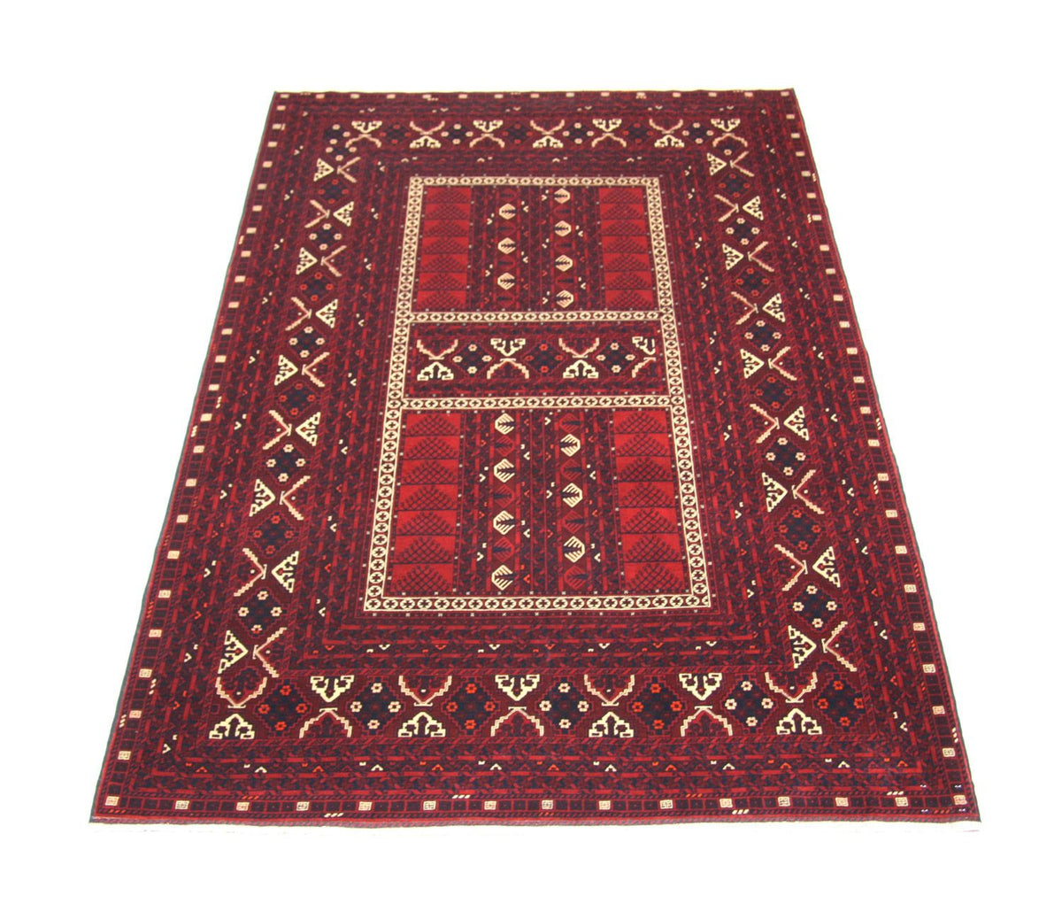 Tapis afghan - 244 x 157 cm - rouge