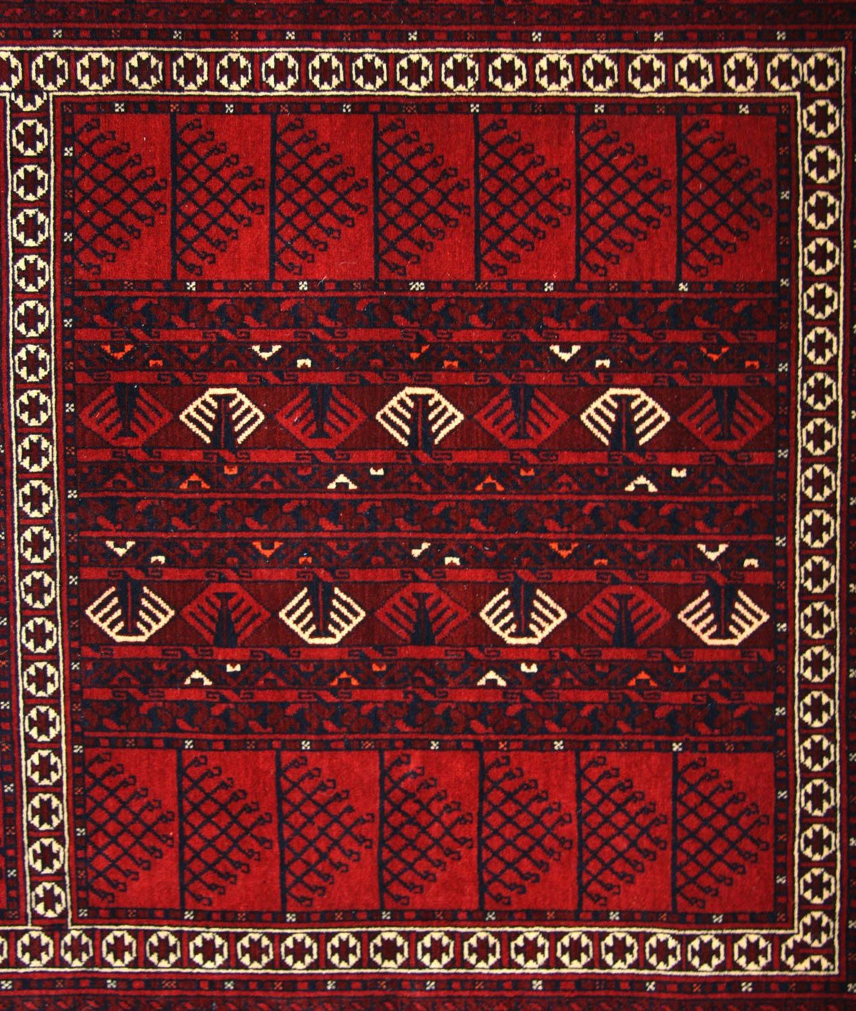 Tapis afghan - 244 x 157 cm - rouge