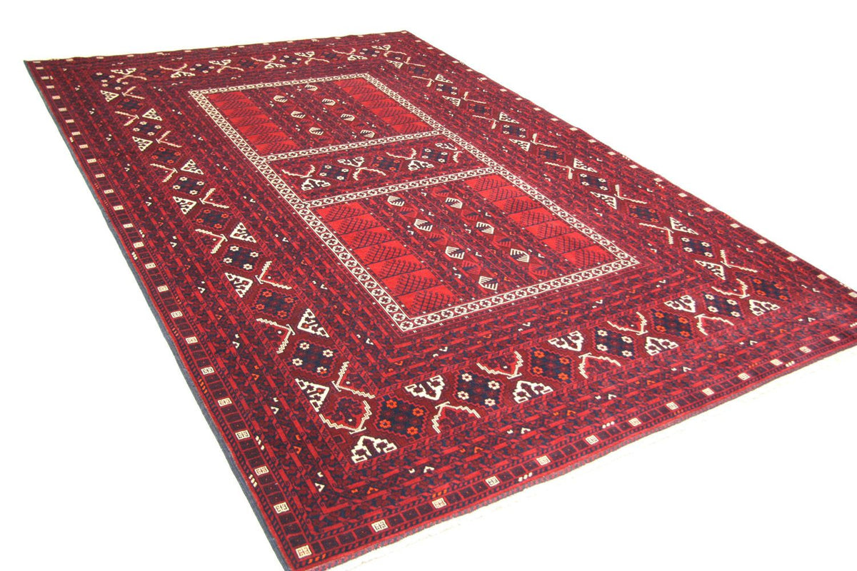 Tapis afghan - 244 x 157 cm - rouge