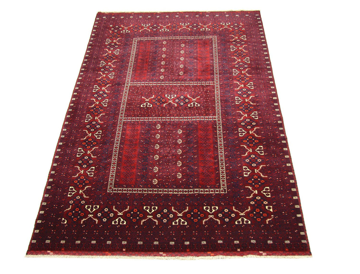 Tapis afghan - 250 x 157 cm - rouge
