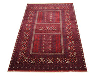Tapis afghan - 250 x 157 cm - rouge