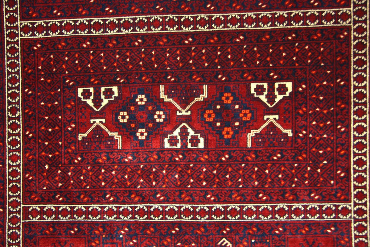 Tapis afghan - 250 x 157 cm - rouge