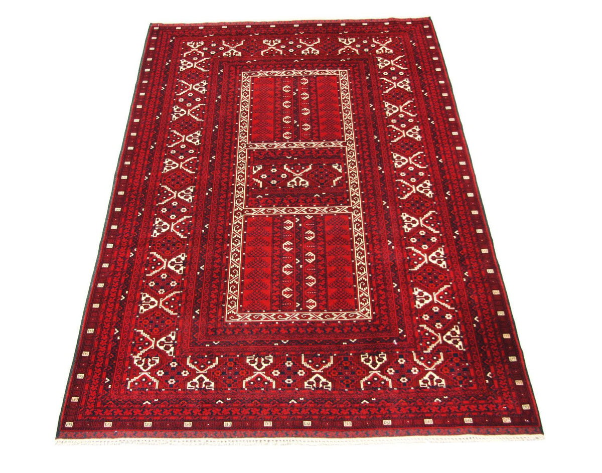 Tapis afghan - 256 x 168 cm - rouge