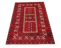 Tapis afghan - 256 x 168 cm - rouge