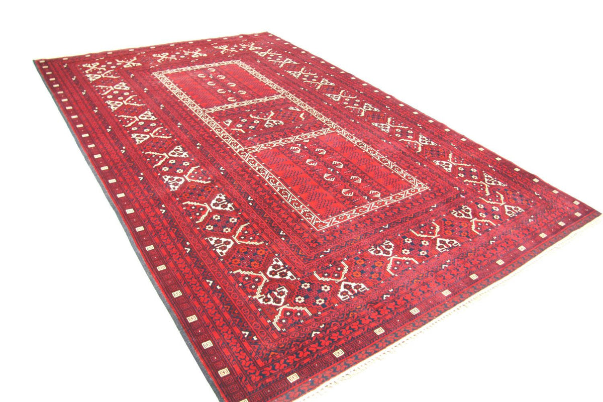 Tapis afghan - 256 x 168 cm - rouge