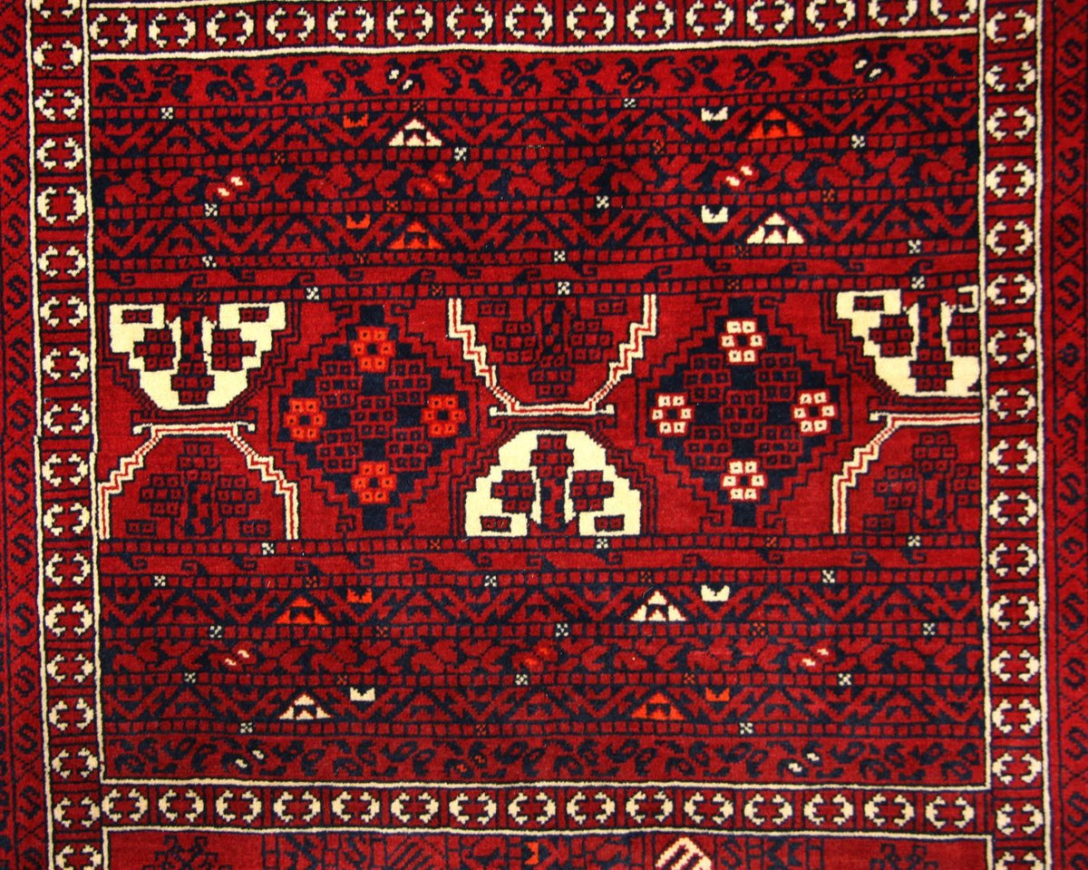 Tapis afghan - 248 x 158 cm - rouge