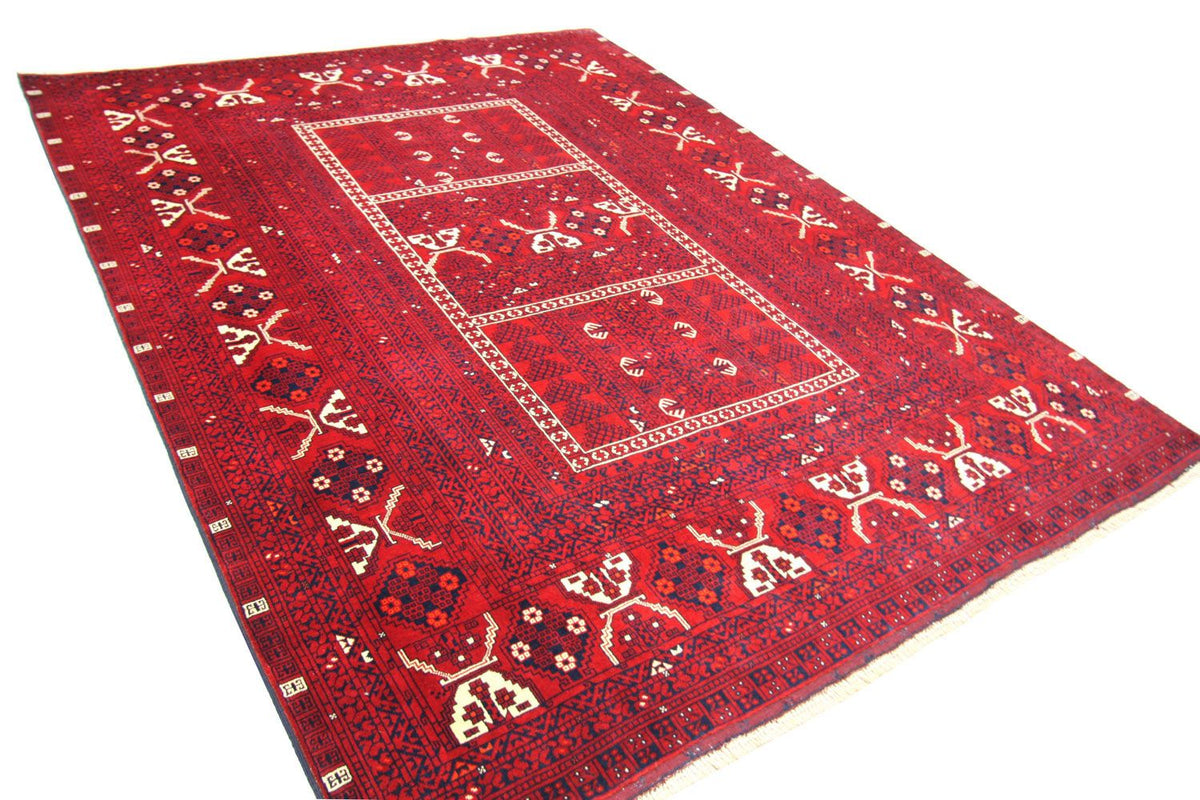 Tapis afghan - 248 x 158 cm - rouge