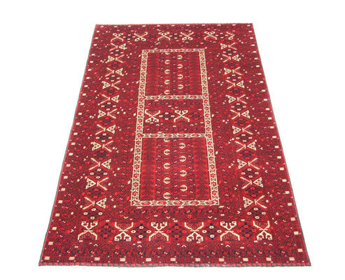 Tapis afghan - 252 x 166 cm - rouge