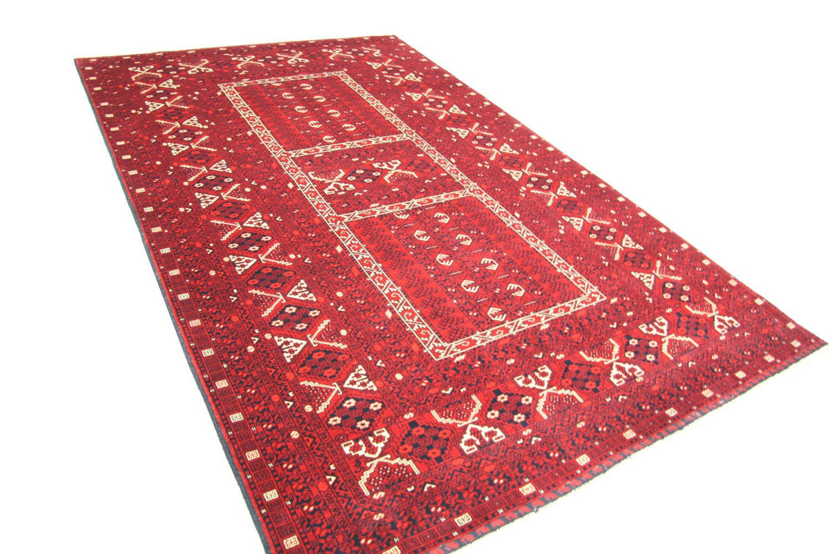Tapis afghan - 252 x 166 cm - rouge
