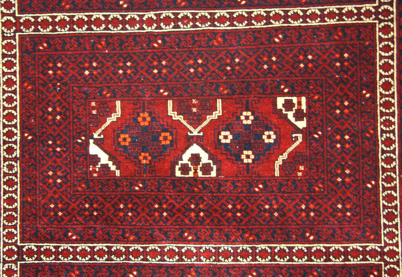 Tapis afghan - 246 x 163 cm - rouge