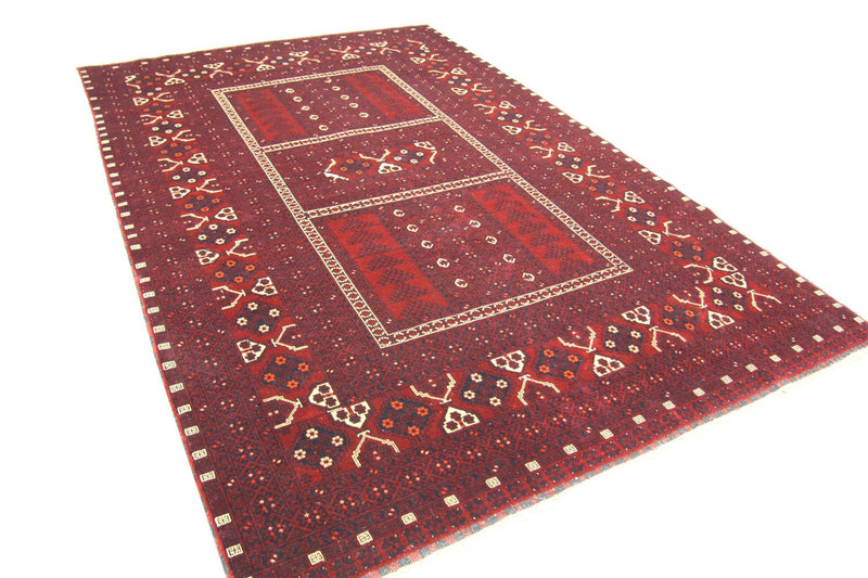 Tapis afghan - 246 x 163 cm - rouge