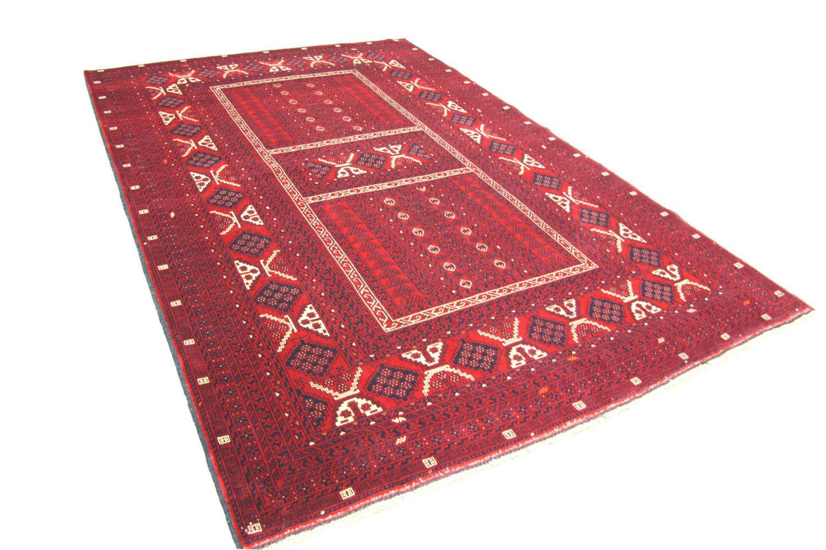 Tapis afghan - 246 x 163 cm - rouge