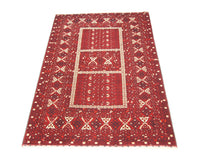 Tapis afghan - 247 x 161 cm - rouge