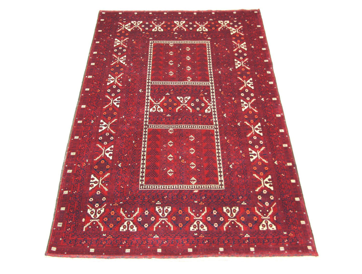 Tapis afghan - 248 x 158 cm - rouge