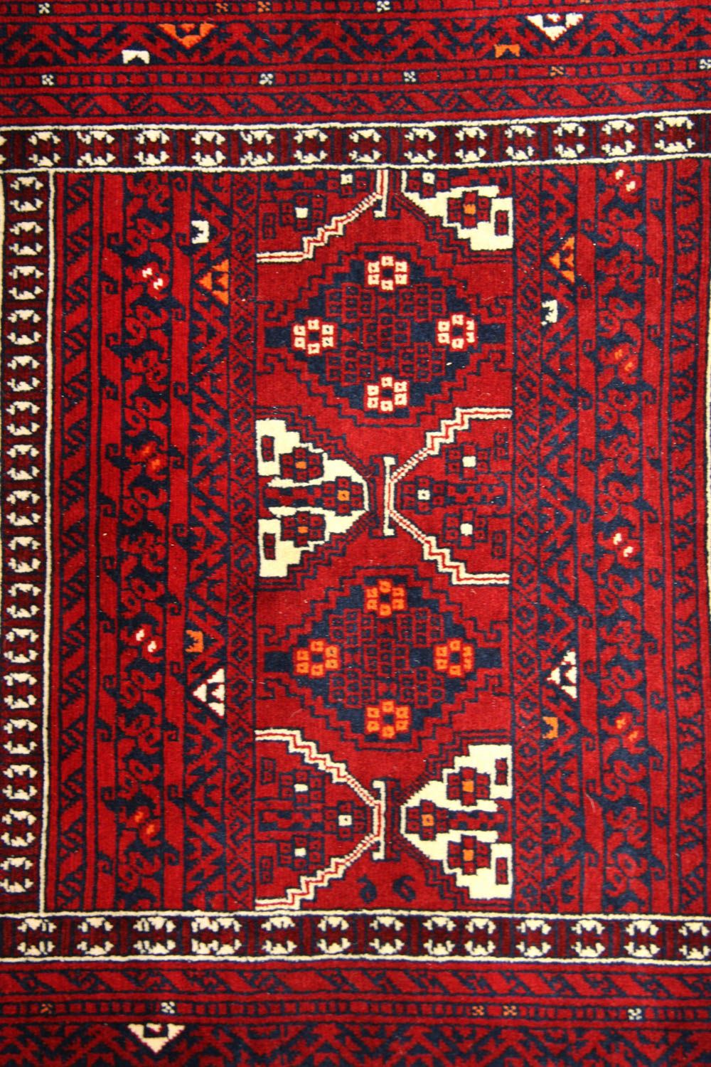 Tapis afghan - 248 x 158 cm - rouge