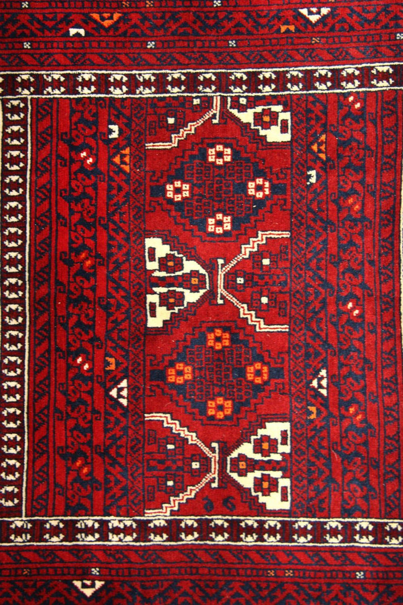 Tapis afghan - 248 x 158 cm - rouge