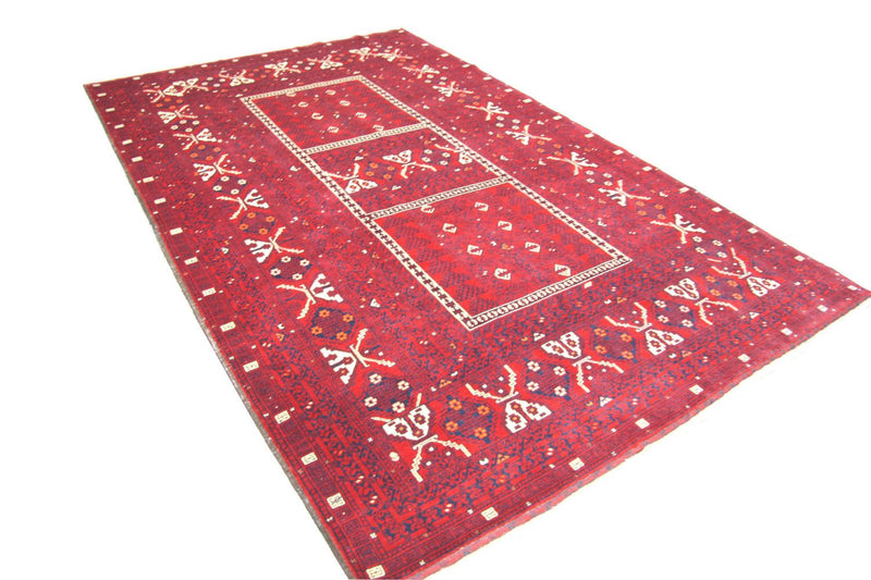 Tapis afghan - 248 x 158 cm - rouge