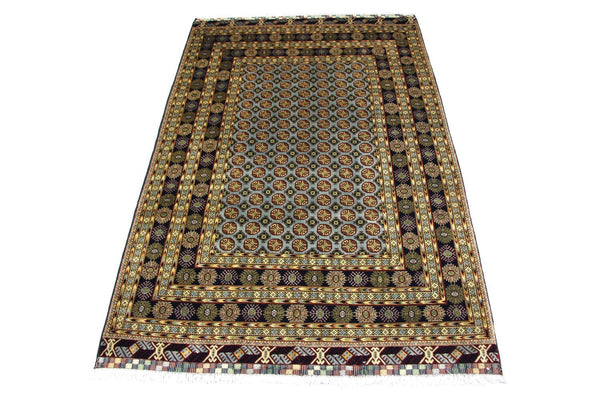Tapis afghan - 298 x 199 cm - bleu