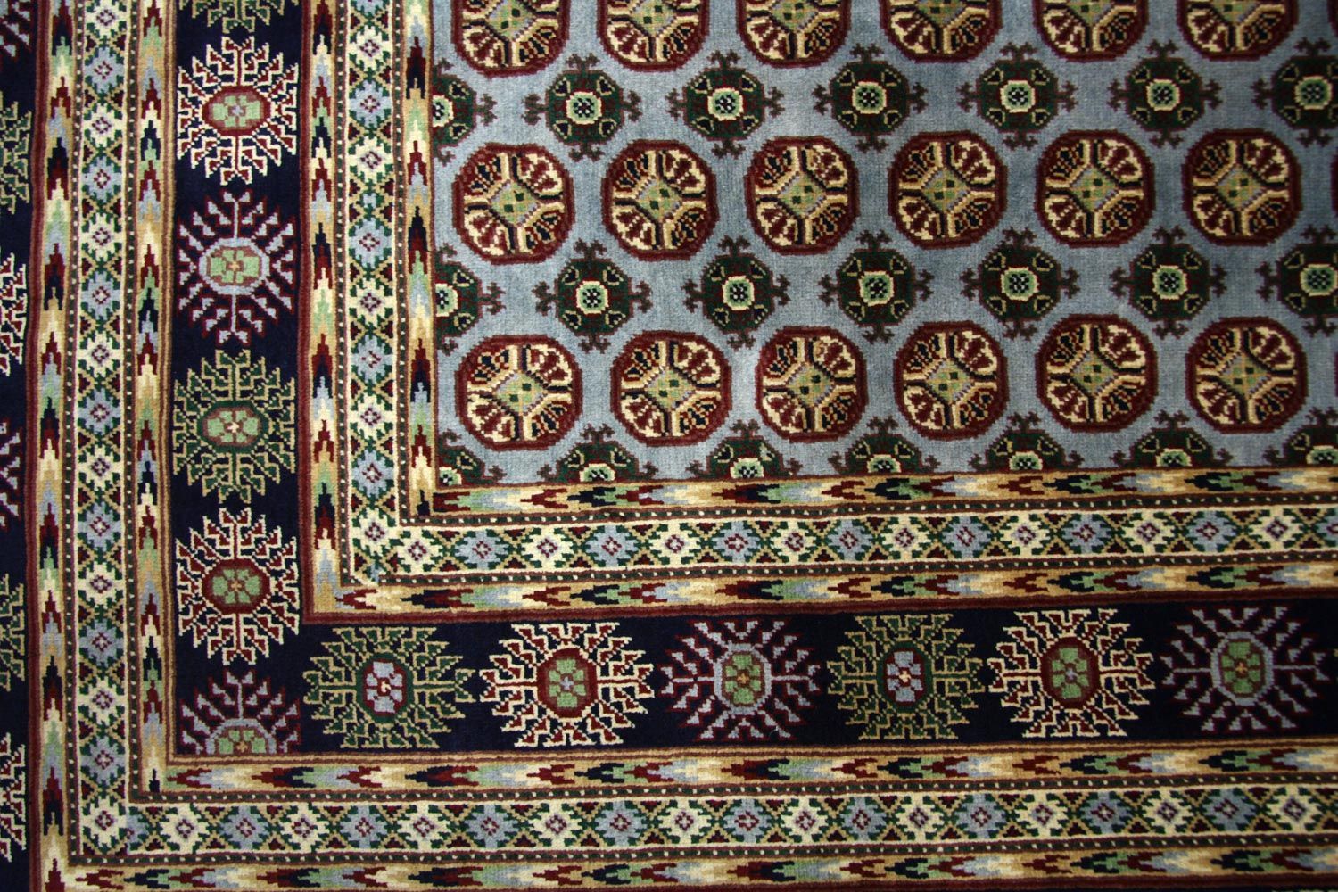 Tapis afghan - 298 x 199 cm - bleu