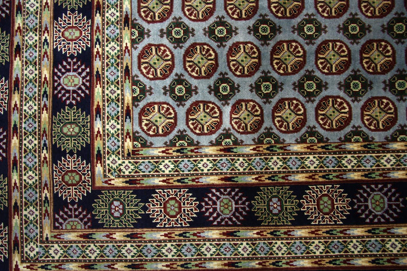 Tapis afghan - 298 x 199 cm - bleu