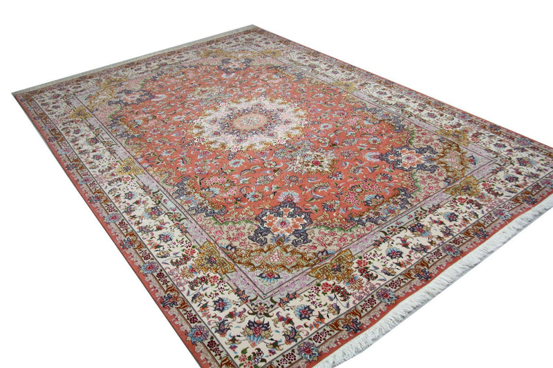Tapis persan - Tabriz - Royal - 302 x 202 cm - orange