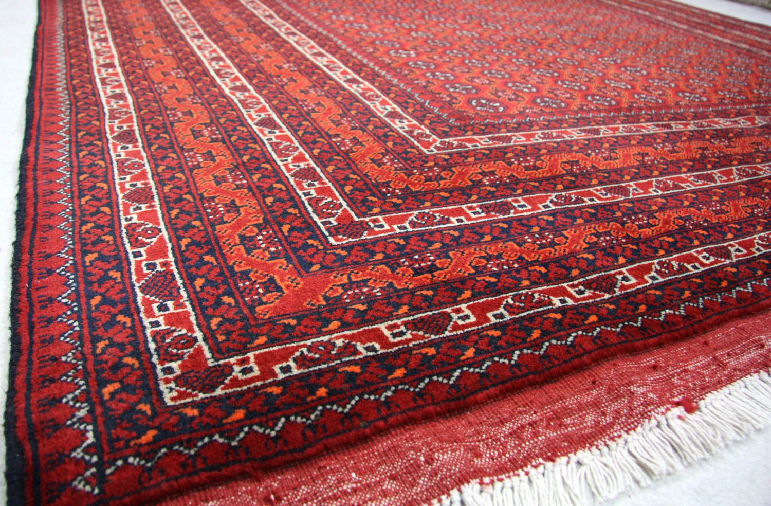 Tapis afghan - Boukhara - 296 x 191 cm - rouge
