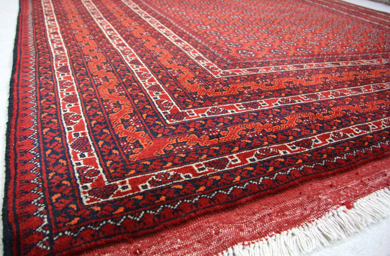 Tapis afghan - Boukhara - 296 x 191 cm - rouge
