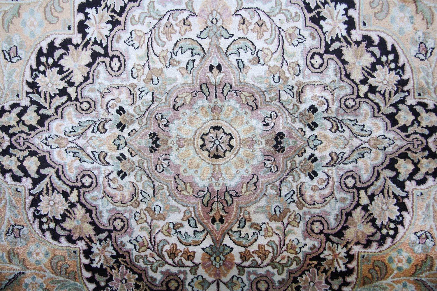 Tapis en soie - Soie du Cachemire - 290 x 185 cm - bleu