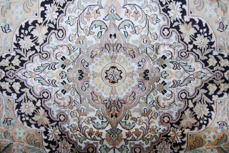 Tapis en soie - Soie du Cachemire - 290 x 185 cm - bleu