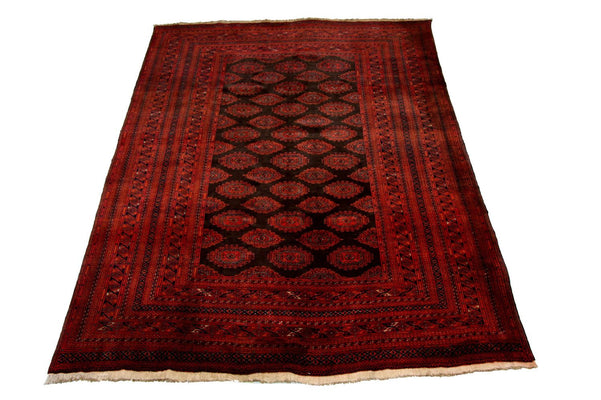 Tapis afghan - Boukhara - 275 x 198 cm - rouge