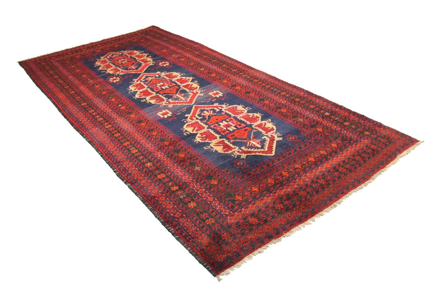 Tapis de couloir Tapis Belutsch - 294 x 142 cm - bleu