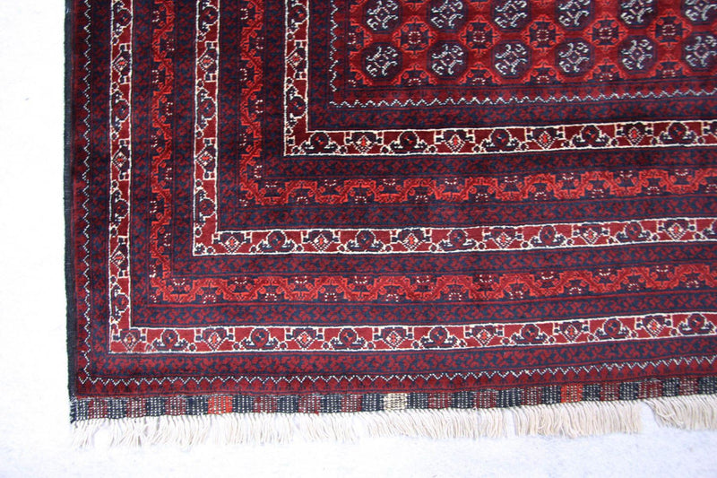 Tapis afghan - Boukhara - 293 x 196 cm - rouge