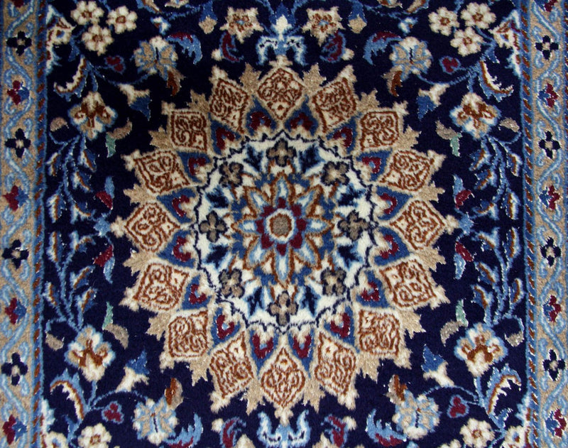 Tapis de couloir Tapis persan - Nain - 340 x 80 cm - bleu