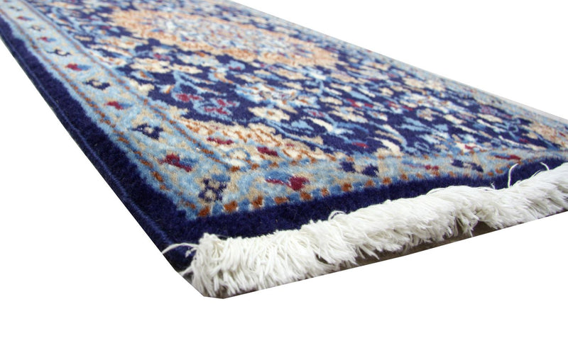 Tapis de couloir Tapis persan - Nain - 340 x 80 cm - bleu
