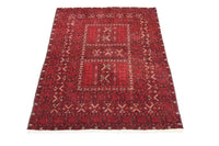 Tapis afghan - 208 x 150 cm - rouge
