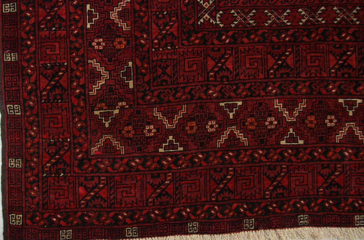 Tapis afghan - 208 x 150 cm - rouge