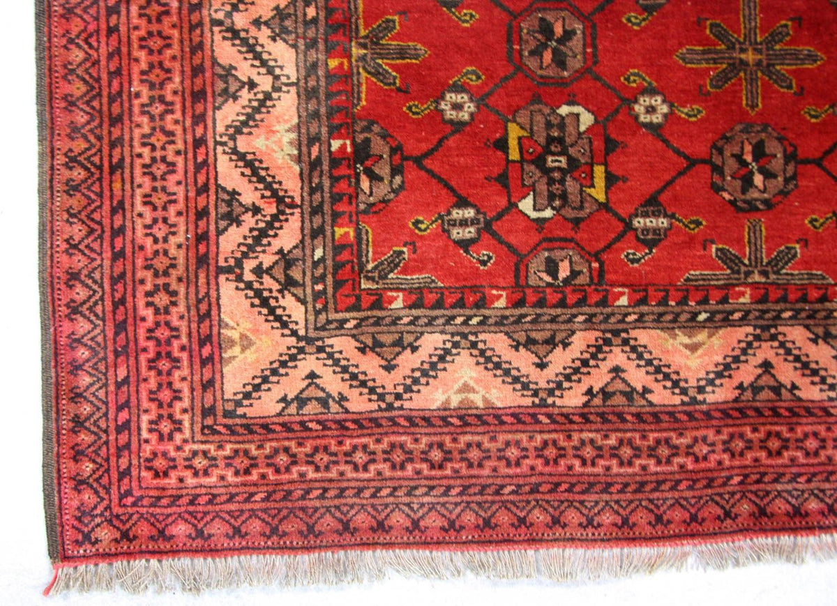Tapis afghan - 196 x 126 cm - rouge