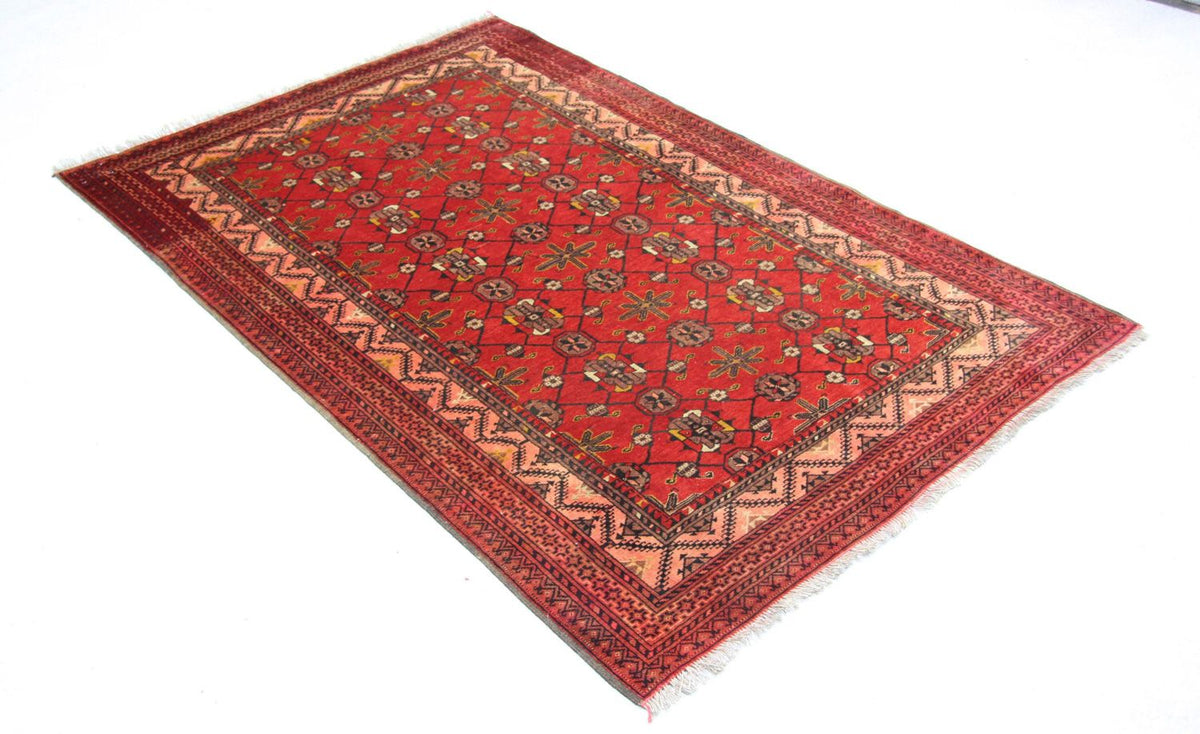 Tapis afghan - 196 x 126 cm - rouge