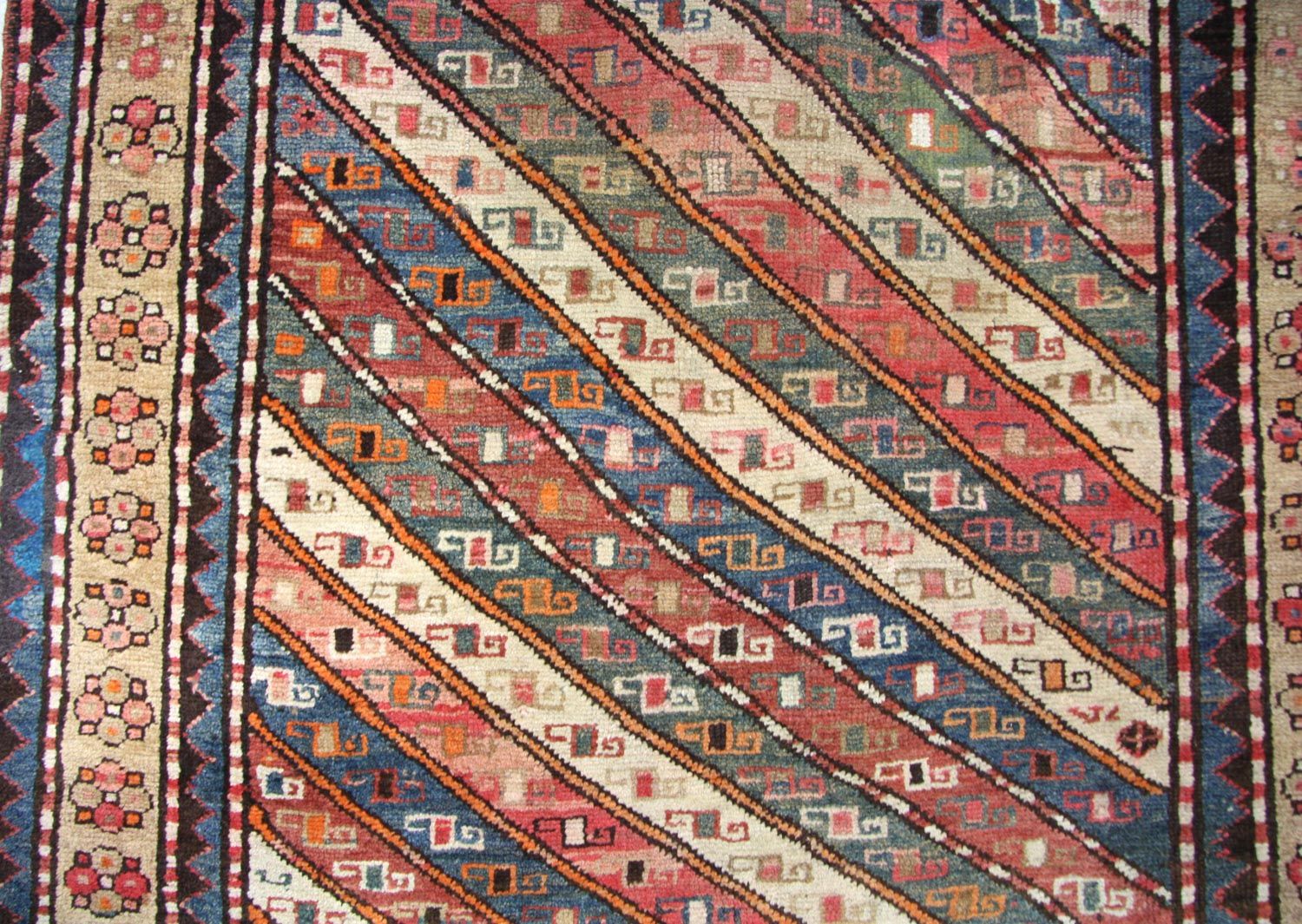 Tapis de couloir Tapis persan - Nomadic - 373 x 120 cm - bleu